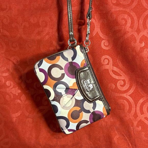 Coach Signature Multicolor Wristlet - Picture 1 of 5